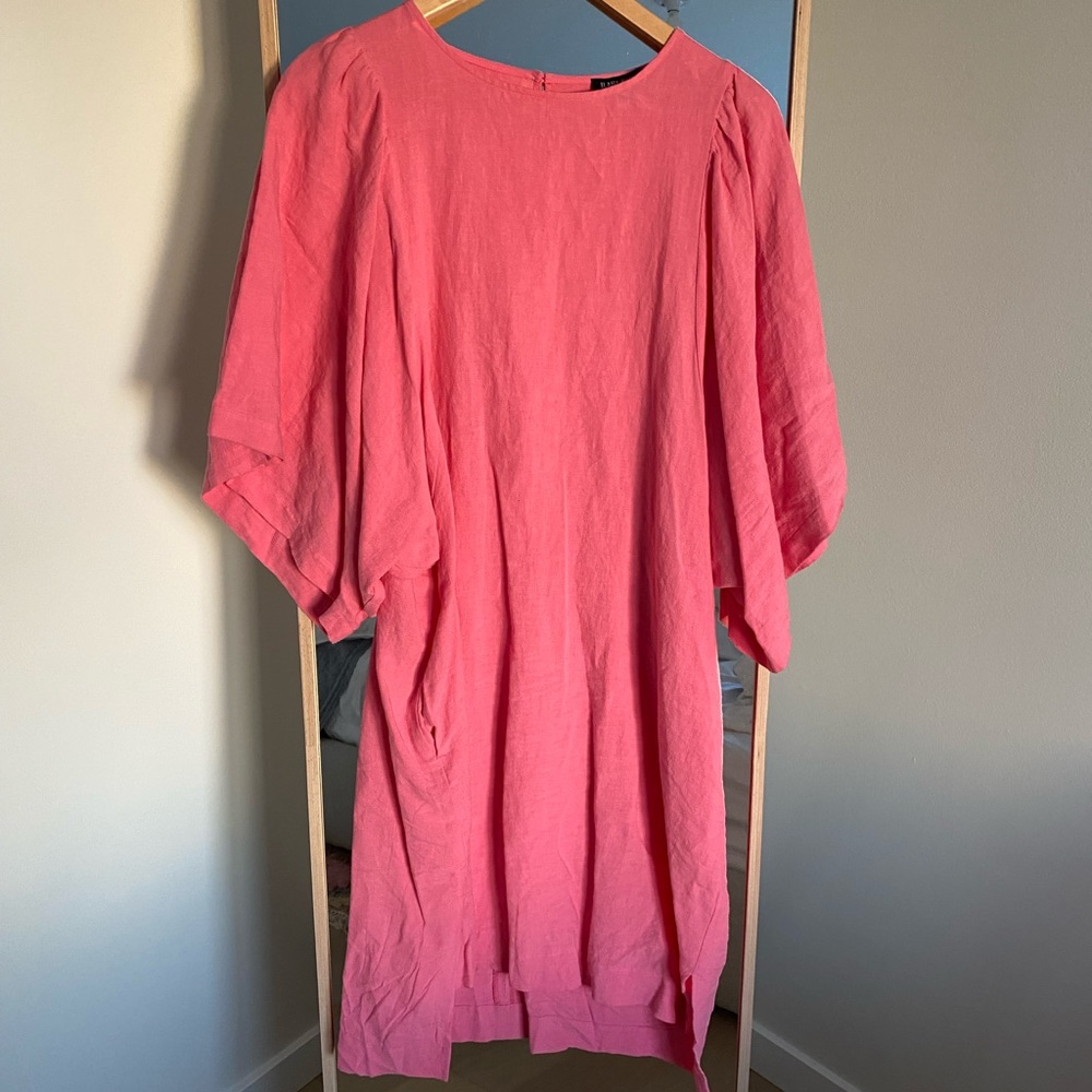 Ilana Kohn bubblegum pink mini dress with puffed sleeves, Size L